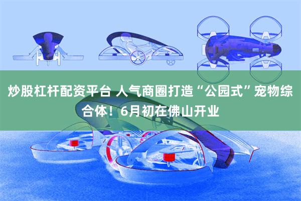 炒股杠杆配资平台 人气商圈打造“公园式”宠物综合体！6月初在佛山开业