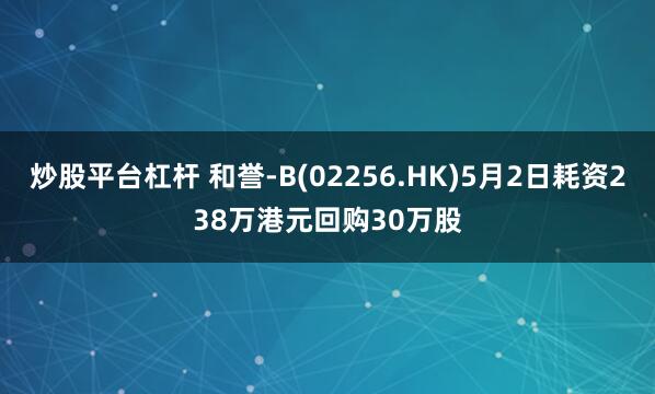 炒股平台杠杆 和誉-B(02256.HK)5月2日耗资238万港元回购30万股